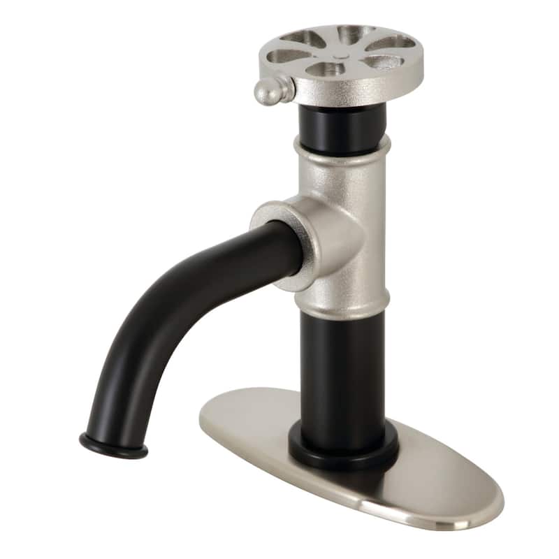 Kingston Brass Belknap 1.2 GPM Deck Mounted Single Hole Bathroom - Matte Black / Brushed Nickel