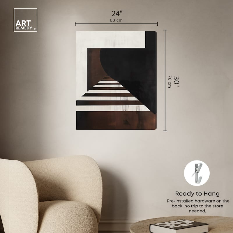 Art Remedy Vertigo Gallery Wrapped Abstract Shapes 1 Piece Canvas Wall Art