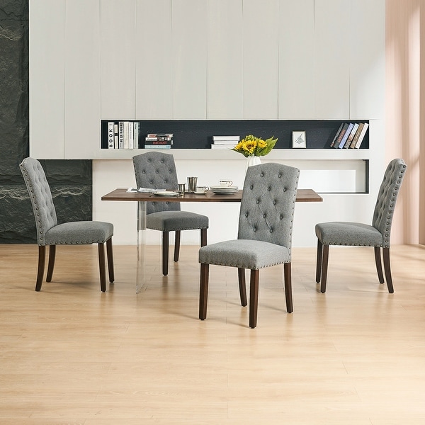 Silver orchid flohr cheap tufted velvet dining chairs