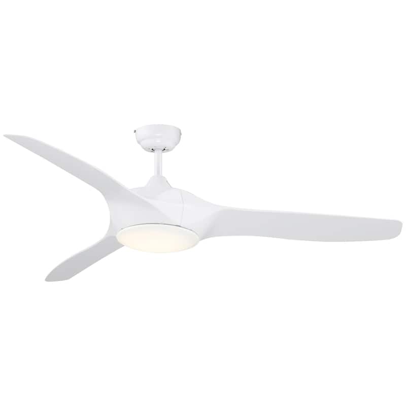 HOMCOM Reversible Indoor Ceiling Fan with Light, Modern Mount LED Lighting Fan with Remote Controller - 52" x 52" x 15"