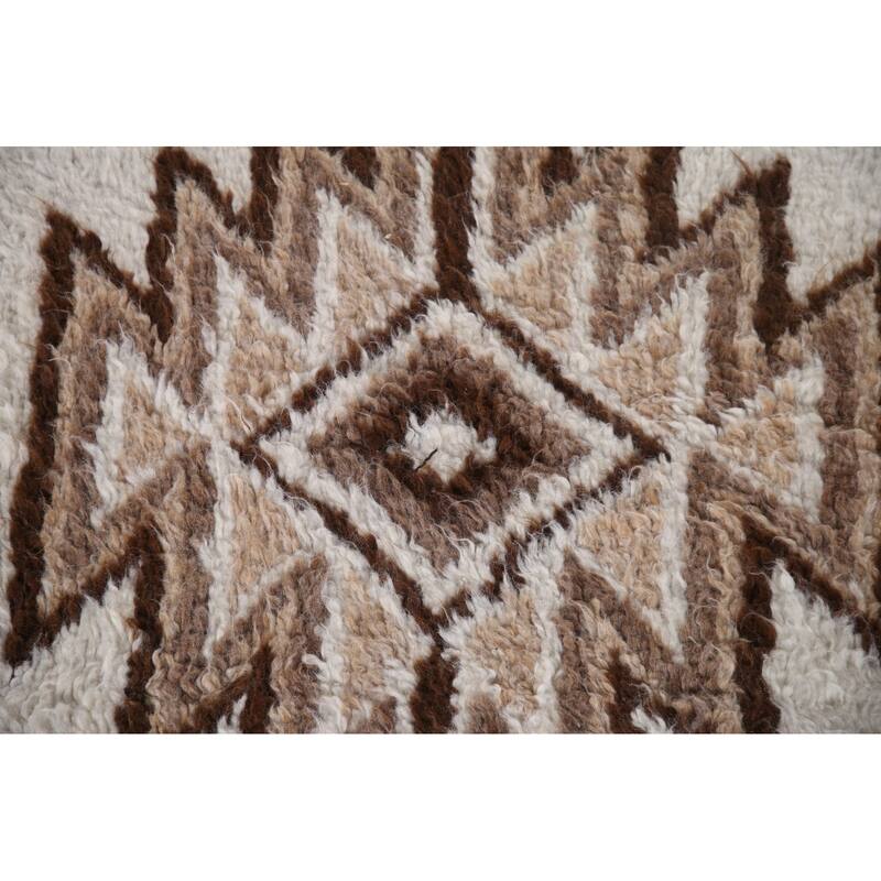 Natural Dye Geometric Anatolian Runner Rug Hand-knotted Wool Carpet - 3'0"x 12'6"