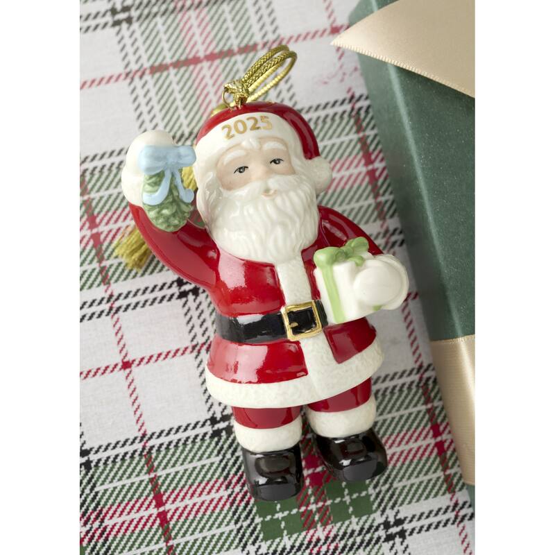 Lenox 2025 Santa with Mistletoe Ornament