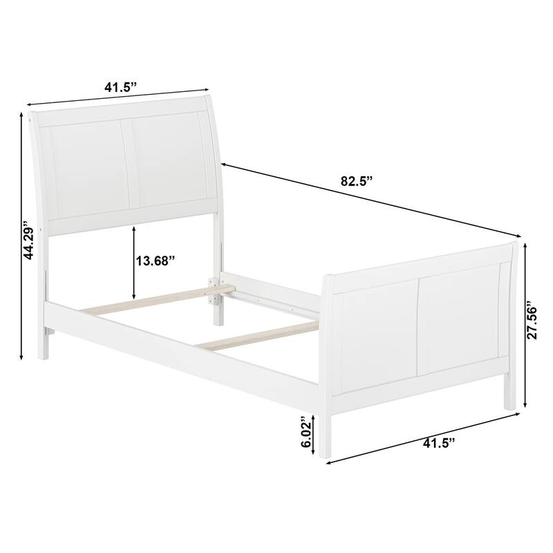 Traditional Sleigh Bed with Turbo Charger - King Size Grey Finish - Curved Headboard Design