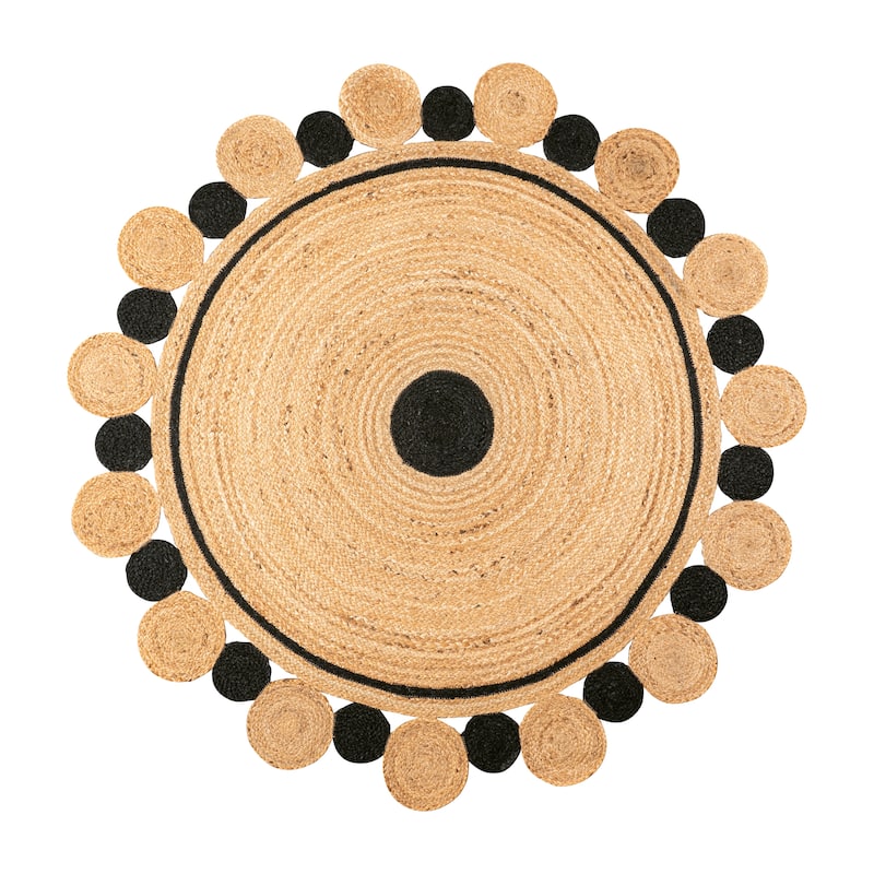 JONATHAN Y Harmony Geometric Jute Circle Area Rug - 5' Round