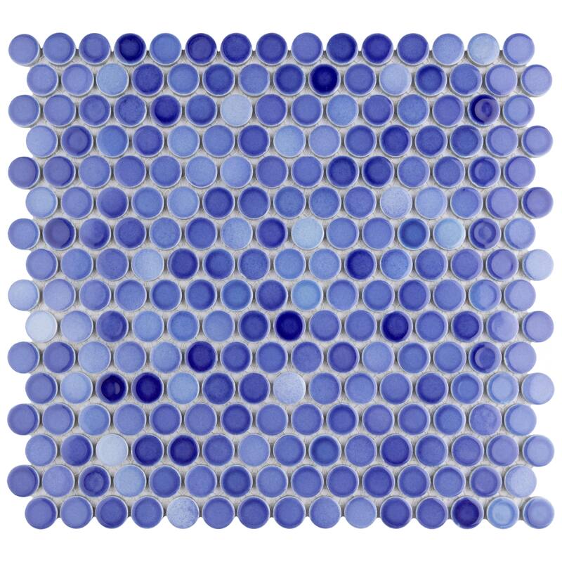 Merola Tile Hudson Penny Round Niagara 11-7/8" x 12-5/8" Porcelain Mosaic Floor and Wall Tile