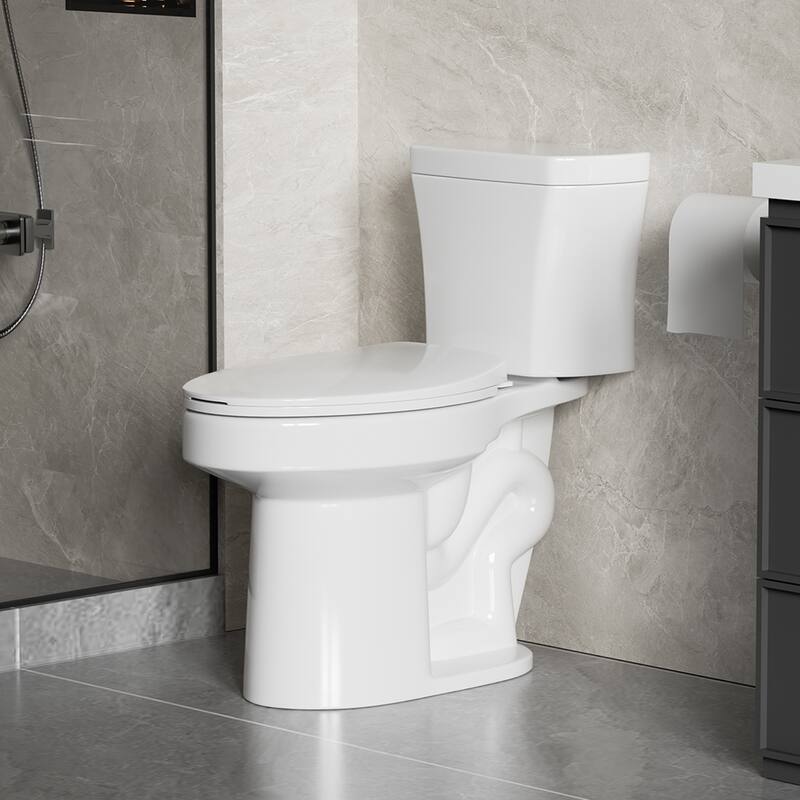1.28 Tornado Flush Two-piece Toilet,Siphonic Side Press Single Flush,17"ADA Comfort Chair Height Seat,S-trap 12",Rimless Bowl