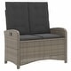 preview thumbnail 68 of 75, vidaXL Patio Dining Set with Cushions Outdoor Seating Gray Poly Rattan