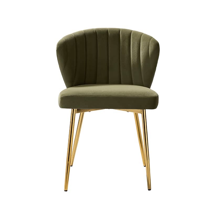 Aruna 20" Modern Velvet Tufted Back Accent Chair with Metal Legs by HULALA HOME