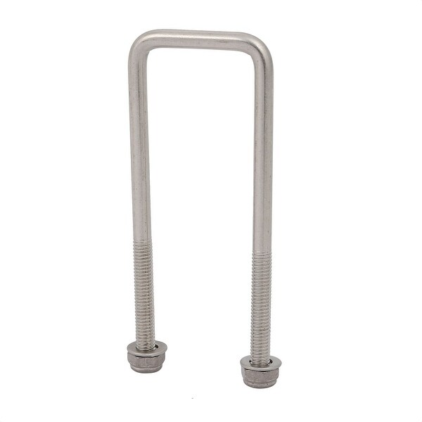 4-Pack Square U-Bolts, M6 Thread, 45mm Inner Width, 304 Stainless Steel With Plates, Nuts, Washers - For Car Bumper, Trailer