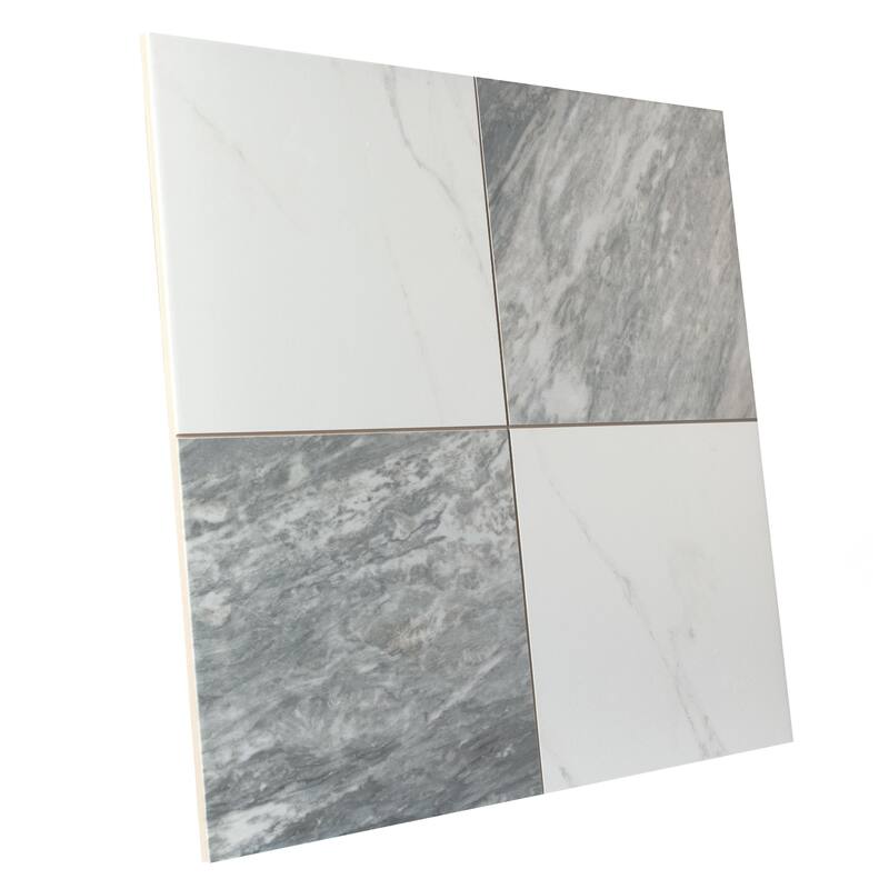 Merola Tile Marbilia Chess Bardiglio 17-3/8" x 17-3/8" Porcelain Floor and Wall Tile