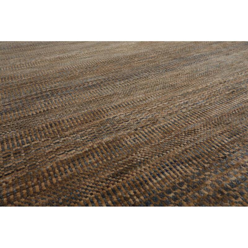 Moss Tibetan Wool & Bamboo Silk Hand Knotted Rug Geometric Style - 8' x 10'