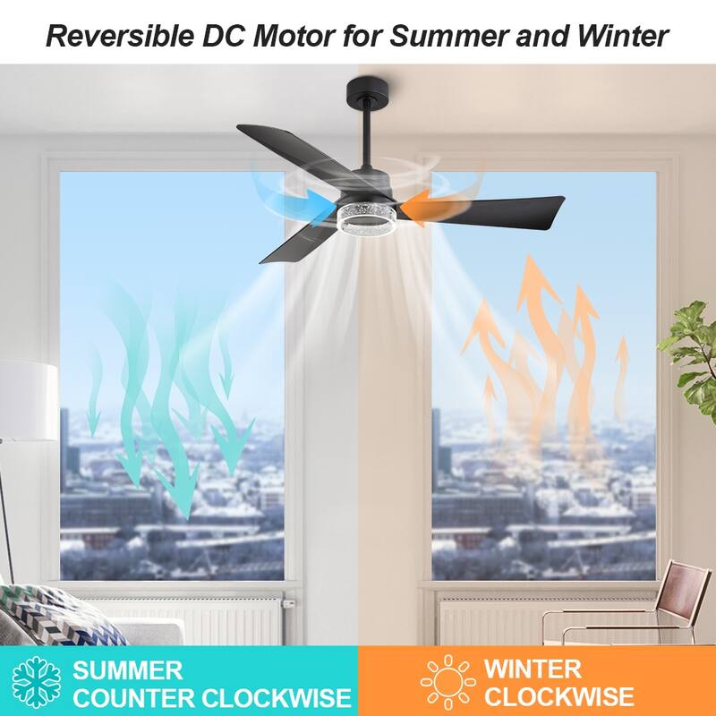 MLiAN 52-inch Indoor Ceiling Fan with LED light and Remote... - 52
