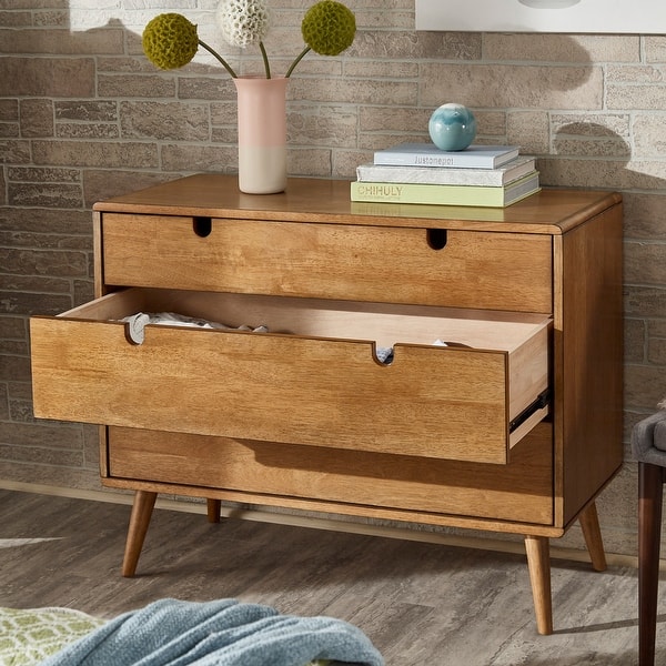 slide 2 of 10, Clark Oak Finish 3-drawer Dresser by iNSPIRE Q Modern