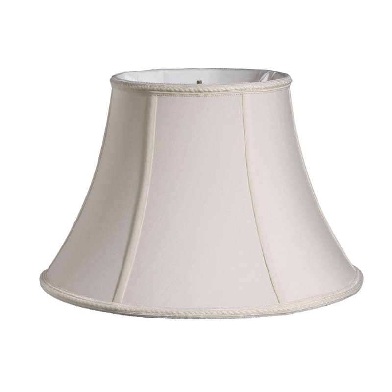 HomeRoots 16" Cream Slanted Oval Shantung Lampshade - 16"x16"x14"