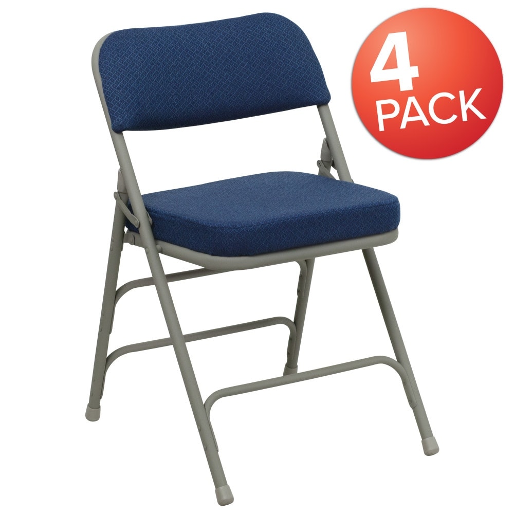 Set of 4 HERCULES Series Metal Folding Chairs with Padded Seats