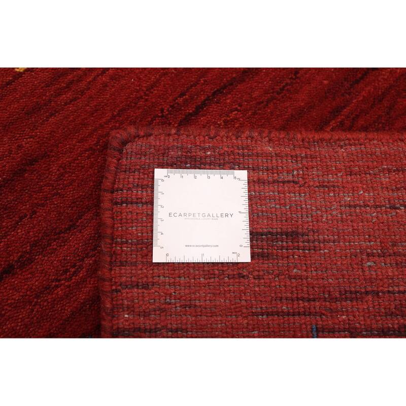 ECARPETGALLERY Hand Loomed Kashkuli Gabbeh Red Wool Rug - 6'9 x 9'9