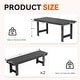 preview thumbnail 42 of 58, 3-Piece HDPE Outdoor Dining Set with Umbrella Hole Table and Two 2-Person Benches