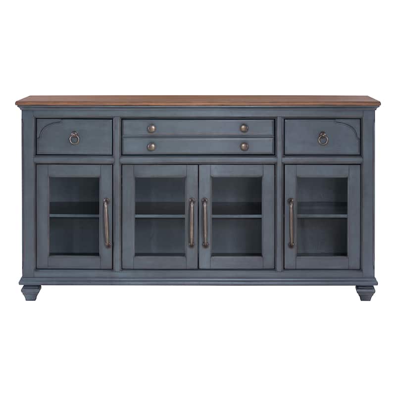 Bridgevine Home Americana Server, No Assembly Required, Corduroy Blue Finish