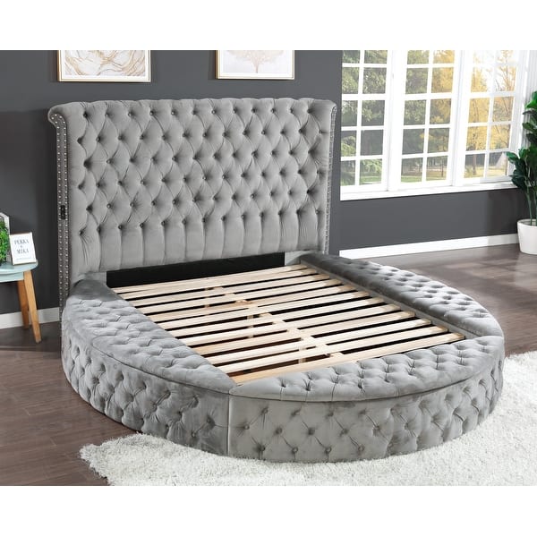 Hazel Modern Style Queen/King Bed with USB Charger & Made with Wood