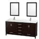 Option Espresso, Chrome Trim, White Quartz Top