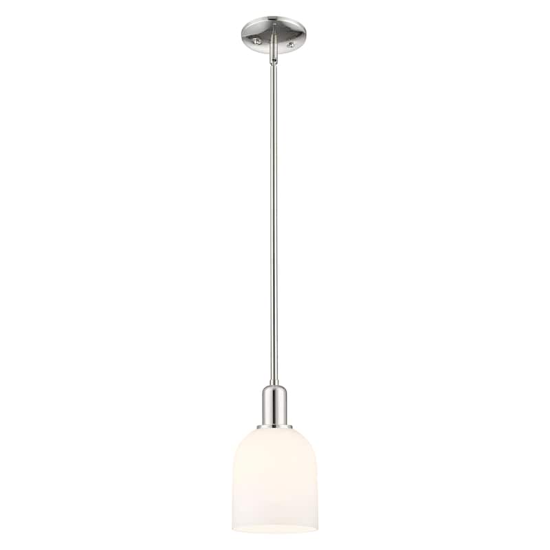 Innovations Lighting Endless Possibilities Arcadia - Bella - 1 Light 6" Stem Hung Mini Pendant - Polished Nickel/White