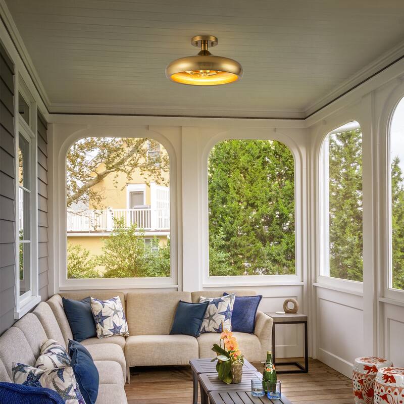 3-Light Industrial Antique Bronze Semi-Flush Mount Ceiling Light - Antique Bronze - 13.4-in W x 7.08-in H