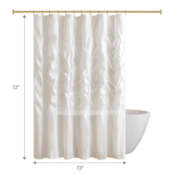 dimension image slide 1 of 5, Madison Park Laurel Tufted Semi-Sheer Shower Curtain