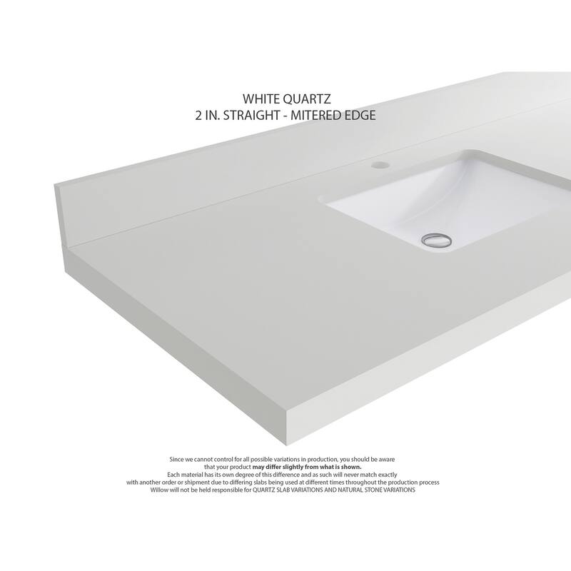 Willow Collections 36 x 22 Charlotte D Right Offset Sink Bathroom Vanity with Countertop