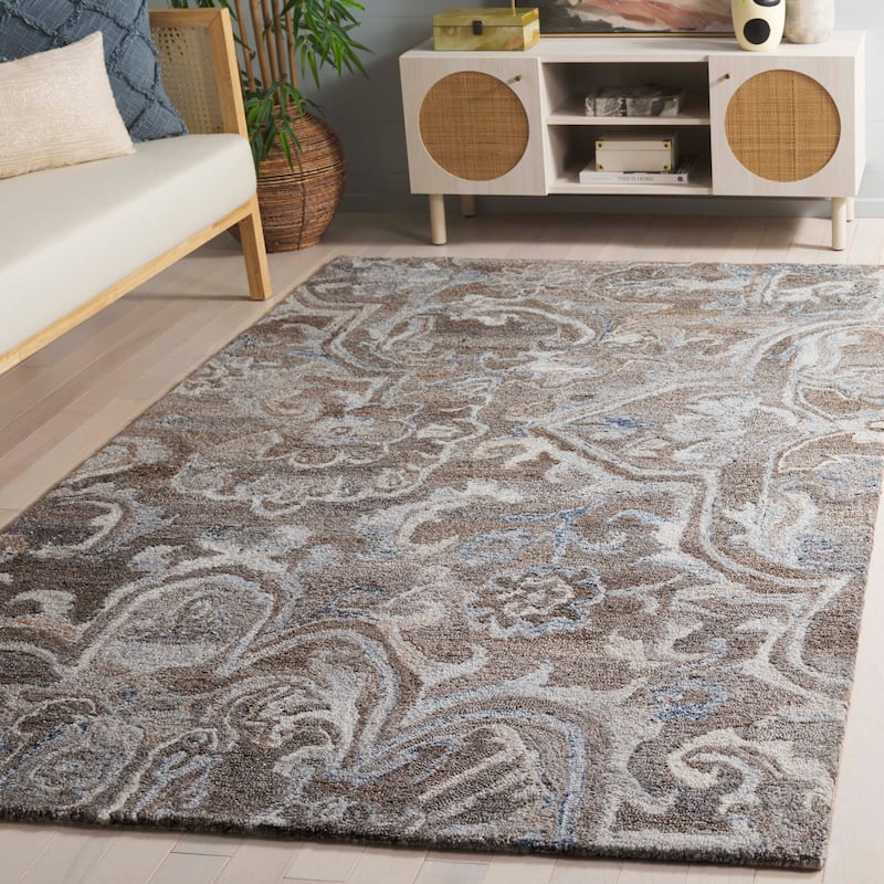 SAFAVIEH Handmade Marquee Nahla Rug - 4' x 6' - Brown/Grey