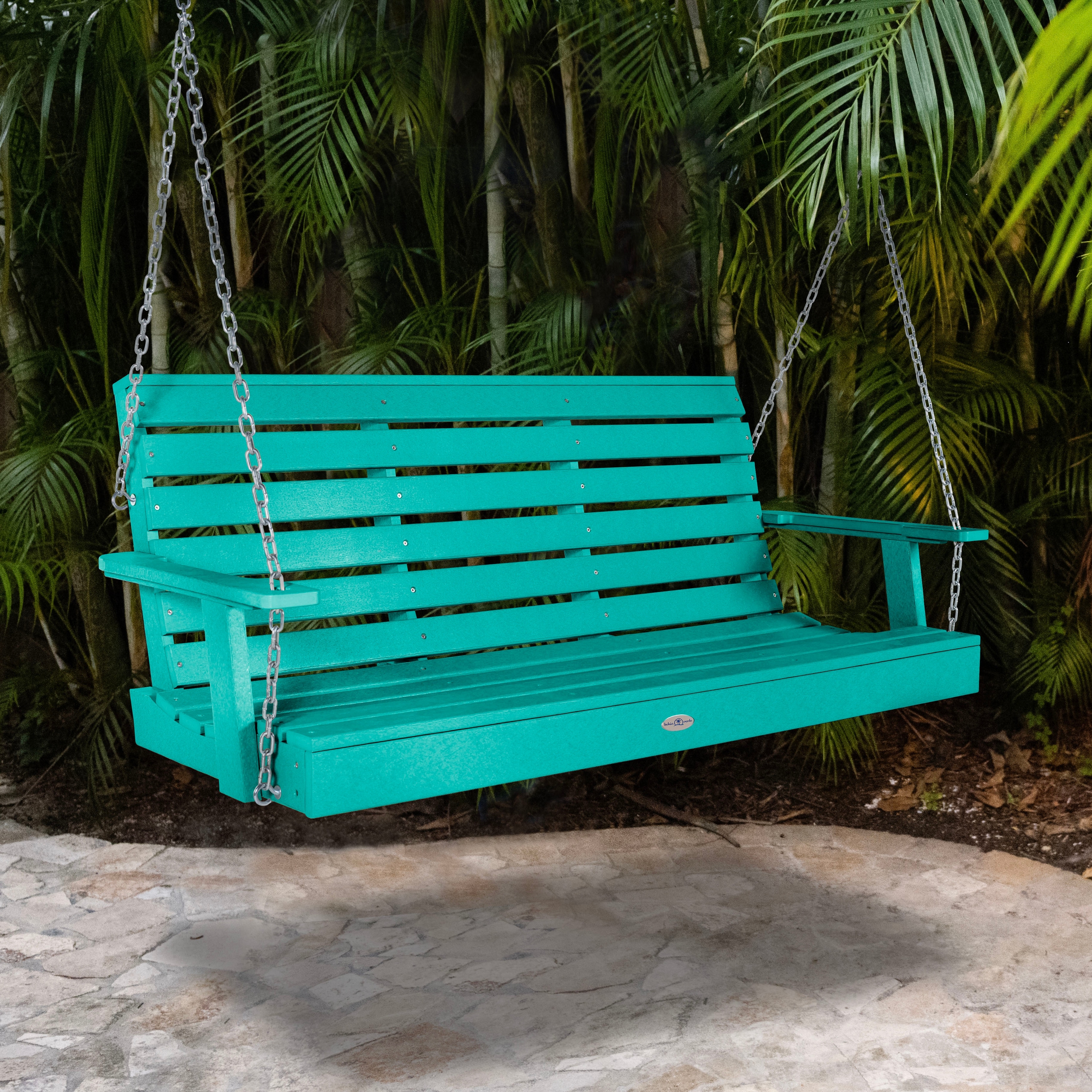 Teal porch swing deals