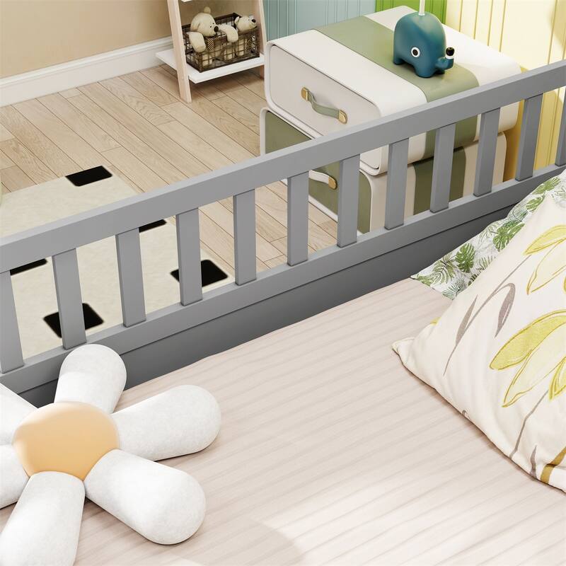 Full Size Floor Bed with Super High Security Barrier