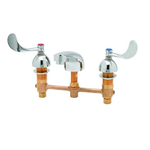 T and S Brass 0.5 GPM 8" Concealed Deck Mounted Lavatory Faucet with - Chrome