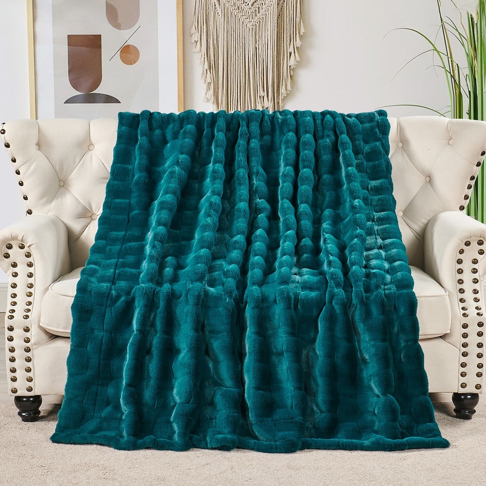 Home Soft Things Brick Textured FauxFur Throw Decorative Blankets