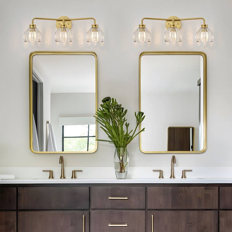 Starsky 3-Light Tulip Modern Dimmable Glass Bathroom Vanity Light