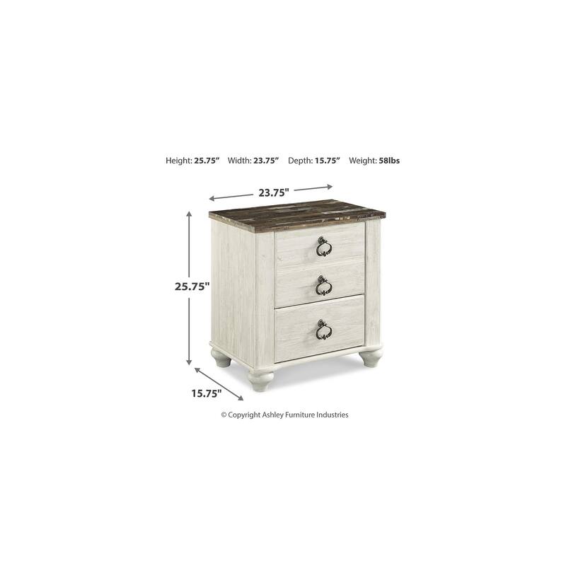 Signature Design by Ashley Willowton Two Drawer Nightstand