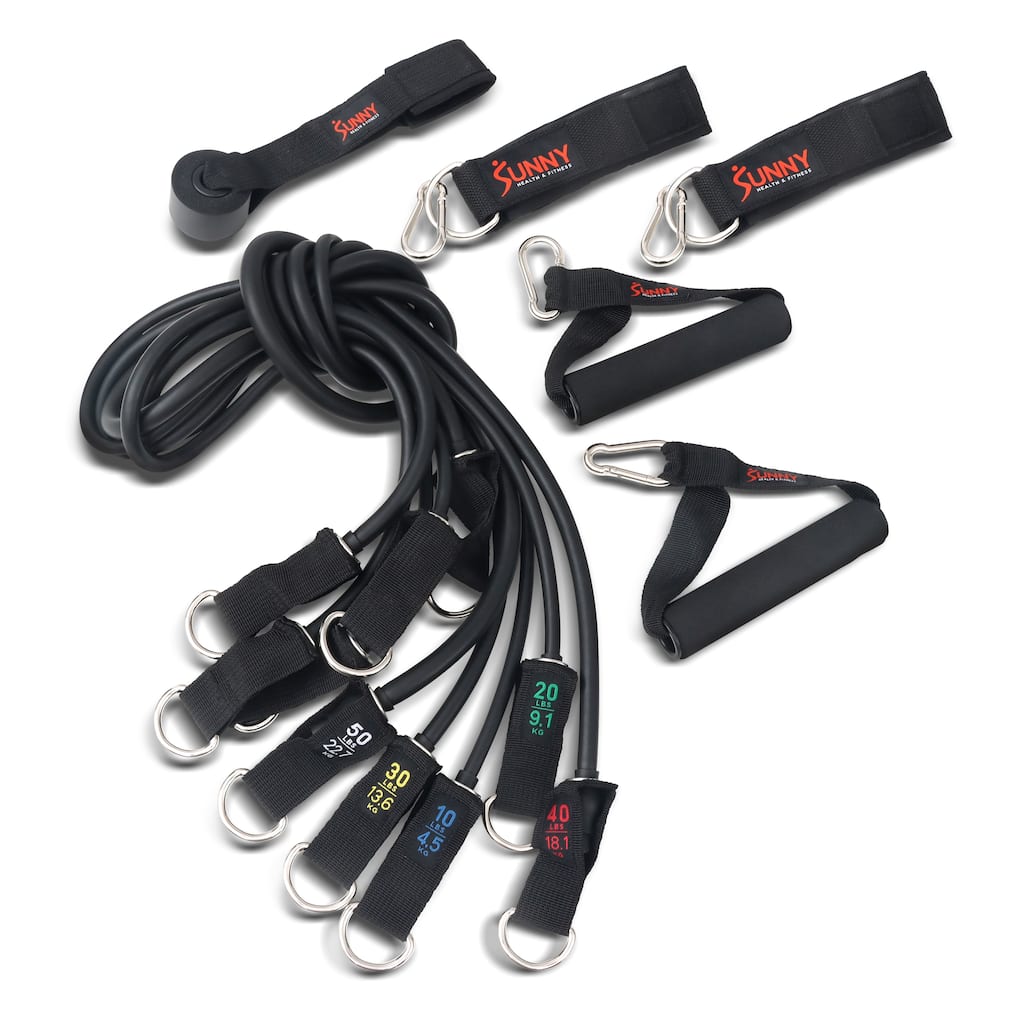 Sunny Health & Fitness Resistance Tube Set - NO. 089-COMBO - Multi - 8.3L x 4.7W x 7.1H