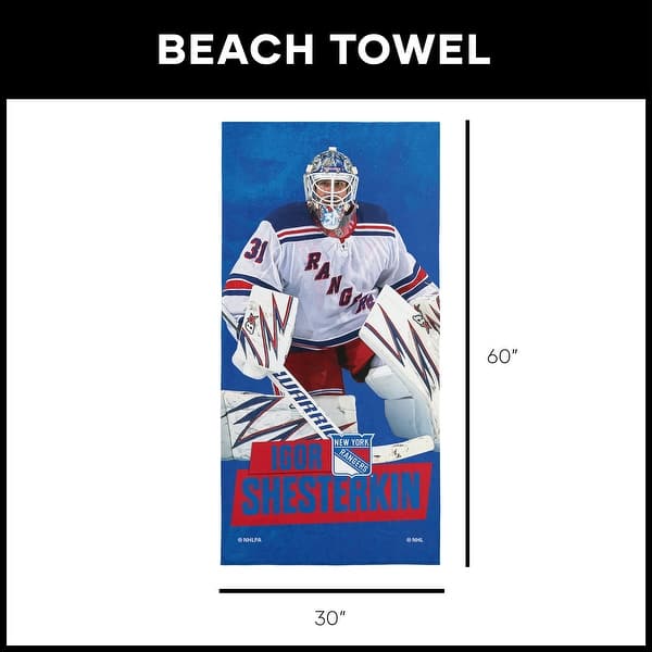 dimension image slide 9 of 12, NHL Player Beach Towel