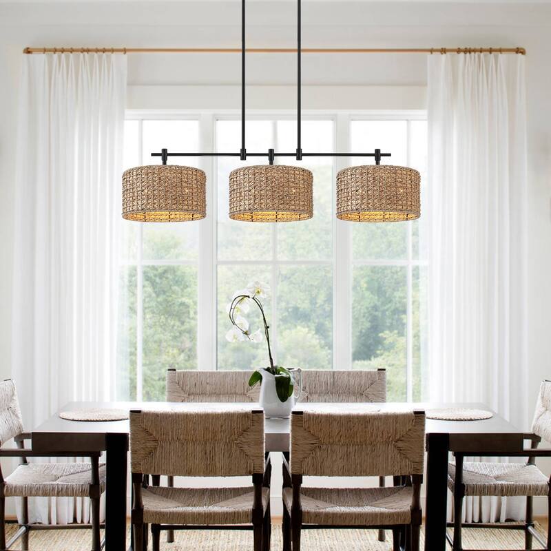 3-Light Coastal Kitchen Island Chandelier Light - 41'' W