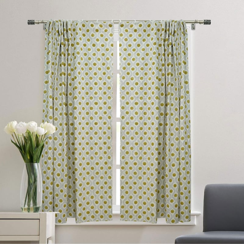 Fabdivine Handmade Floral Block Print Window or Door Room Décor Viscose Linen Curtain