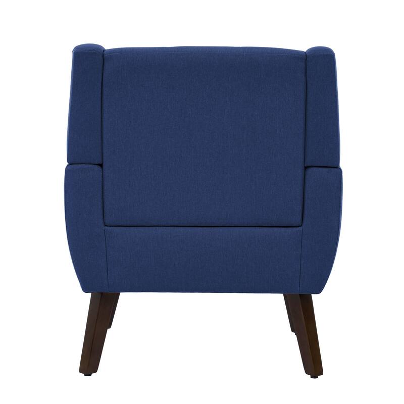 Modern Tufted Wingback Accent Chair Linen/Faux Leather/Velvet Armchair