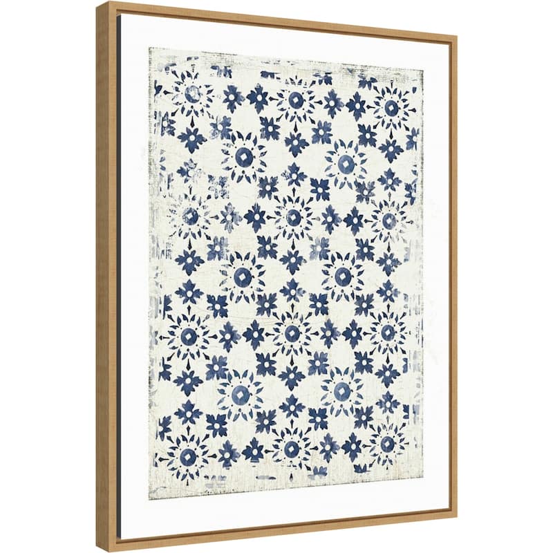 Navy Geo III by Aimee Wilson Framed Canvas Art