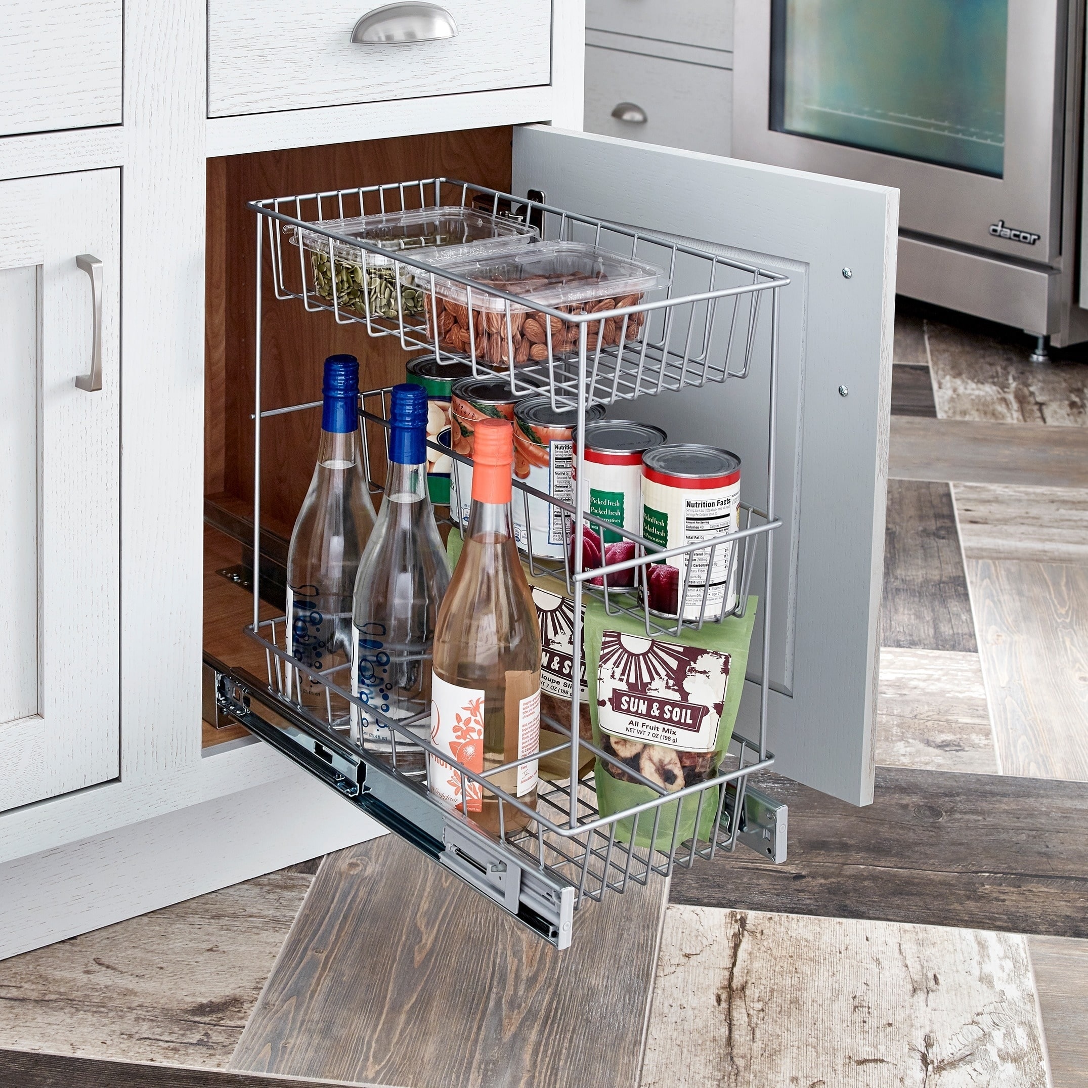 Kitchen Accessories 6 Tier Pantry Unit Pull out Flat Wire Basket