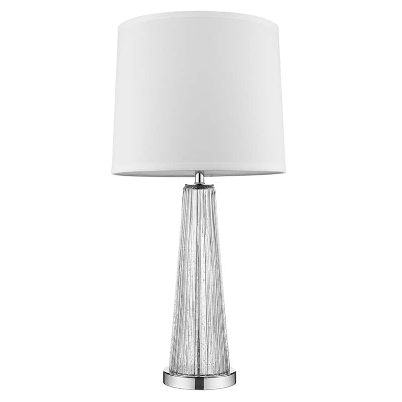 29-Inch Glass Buffet Lamp with Empire Fabric Shade for Living Room