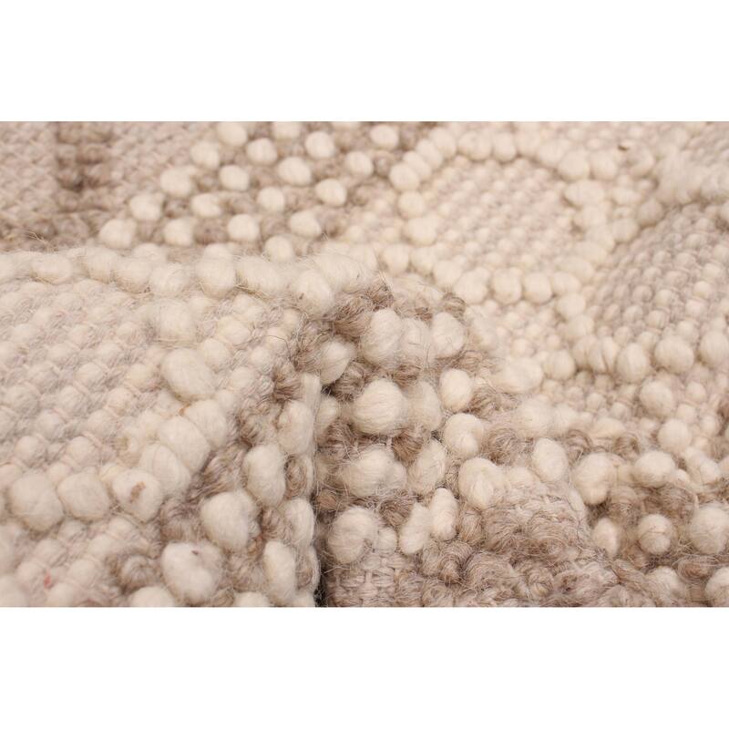 ECARPETGALLERY Braid weave Sienna Cream, Taupe Wool Rug - 4'0 x 5'7
