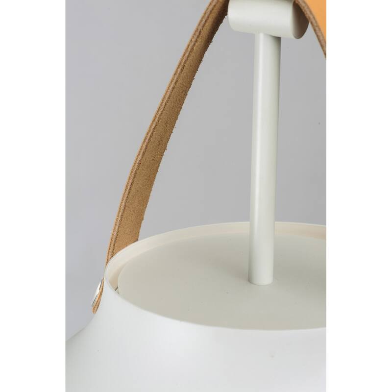 Maxim Nordic Single Light 20" Aluminum Pendant with Leather Strap