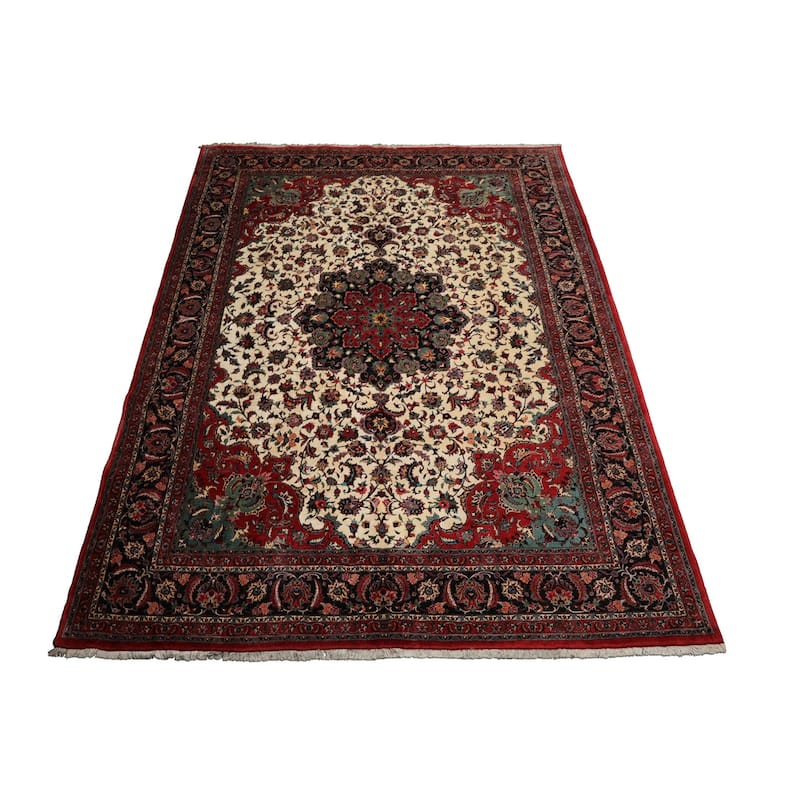 8'7''x12'4'' Hand Knotted Wool Ivory Bidjar 350 KPSI Plush Pile Rug - 8' 7'' x 12' 4''