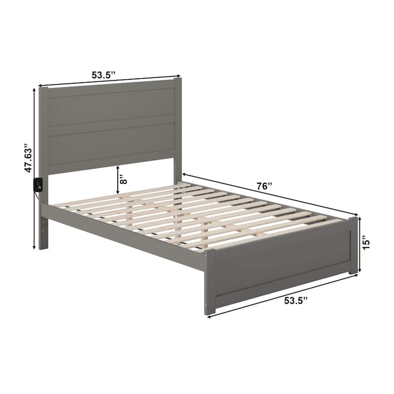 NoHo Full Bed with Footboard in Grey