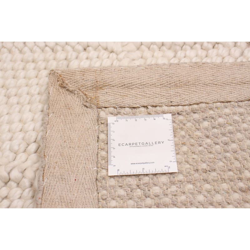 ECARPETGALLERY Braid weave Sienna Cream Wool Rug - 3'1 x 4'11