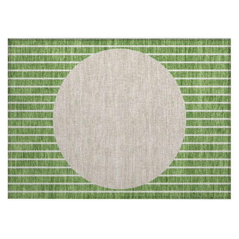 Machine Washable Indoor/ Outdoor Modern Sunrise Chantille Rug