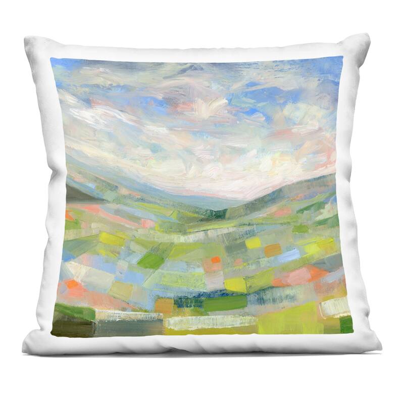 Stupell Jolly Geometric Countryside Scene Decorative Printed Throw Pillow Design by Ashley Davis - Accent - Polyester - Green - Single